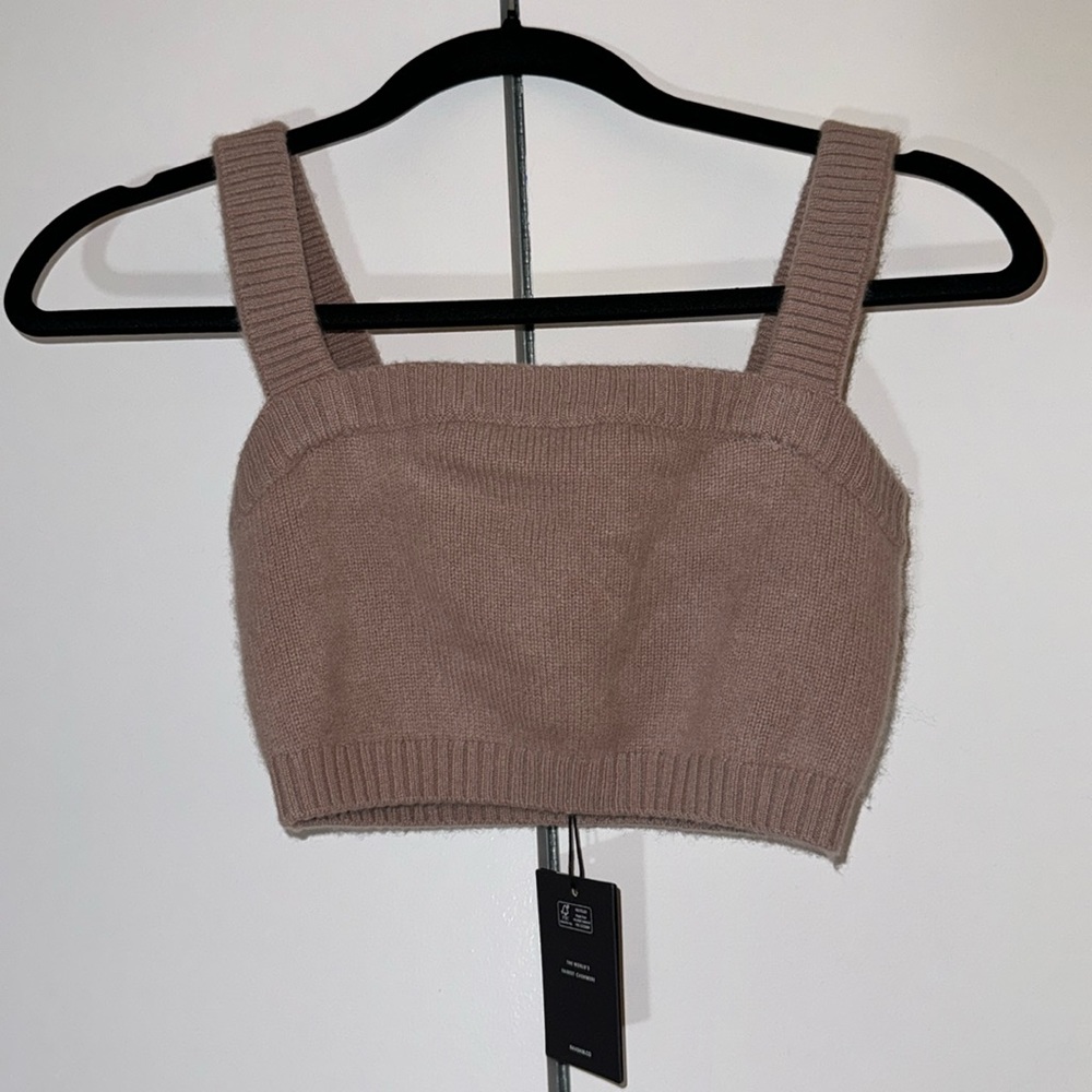 NWT NAADAM Cashmere Cropped Tank - Dessert Pink Size Small